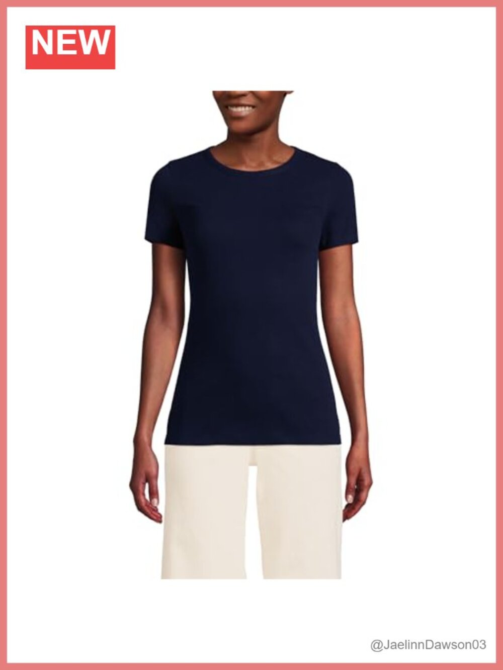 Cotton Rib Knit T-Shirt Crew Neck Short Sleeve Casual Layering Tee